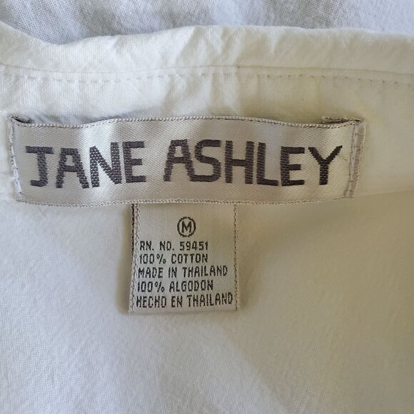 Jane Ashley Shirt Women's Medium White Nautical Embroidered Beaded Button-Down - Picture 4 of 12